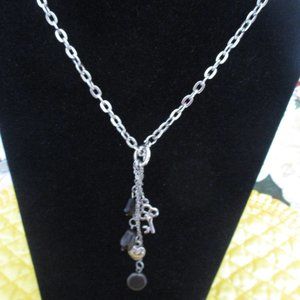Toggle Clasp, Key, Heart, Beaded 12" Necklace
